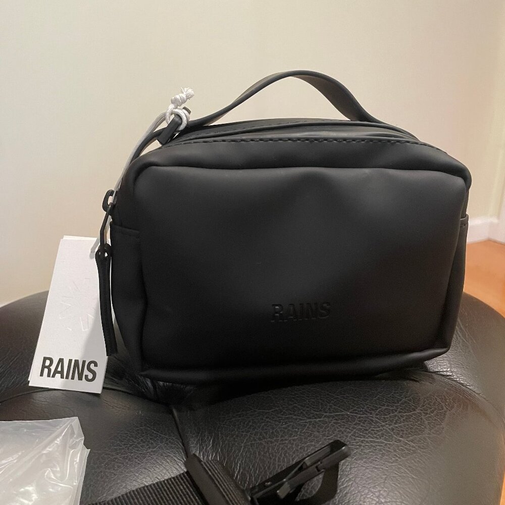 RAINS Box Bag Micro Black Messenger Sling Bag Waterproof Compact